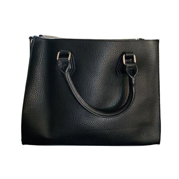 Kenneth Cole black leather satchel shoulder bag - Picture 2 of 7